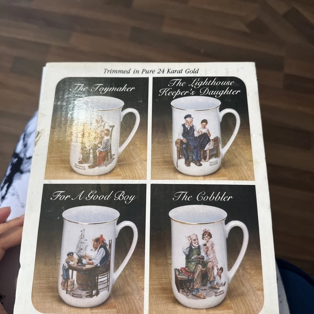 Norman Rockwell Collector's Coffee Mugs Set of 4 - 1982 Vintage